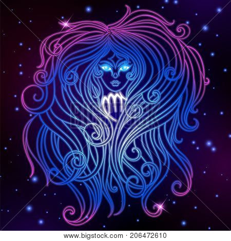 Virgo zodiac sign horoscope symbol vector illustration
