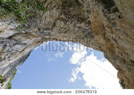 Huge cave entrance in south of france