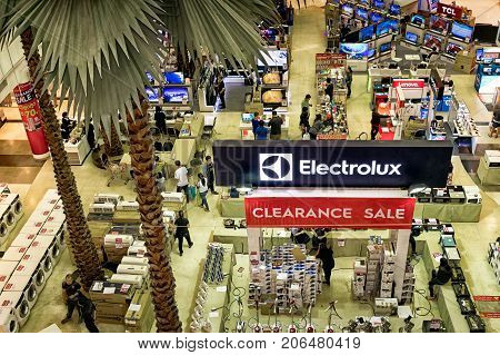 BANGKOK THAILAND - August 27:Electrolux holds a clearance sale in The Mall Bangkhae shopping mall on August 272017 in Bangkok.