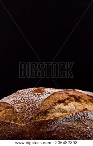 Ball of Bread on wood dark and dark background