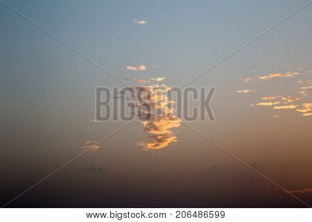 Sunset in the middle of Atlantic while sailing