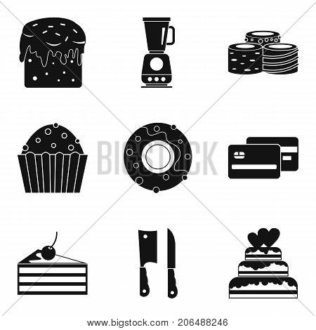 Easter cake icons set. Simple set of 9 easter cake vector icons for web isolated on white background