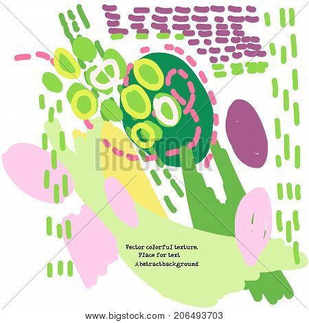 Vector avantgarde pattern with multicolored shapes and spots. Copy space. Abstract design template