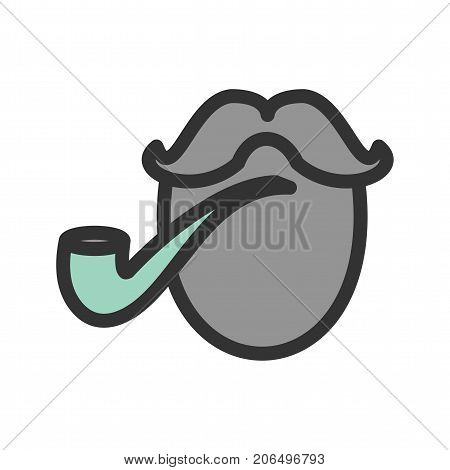 Pipe, smoking, pirate icon vector image. Can also be used for pirate. Suitable for use on web apps, mobile apps and print media.