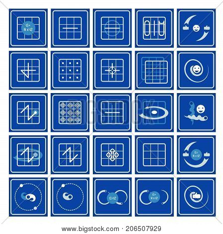 Icons with flow arts symbols part 3. Nine squares
