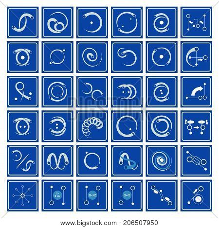 Icons with flow arts symbols part 1. Basics, Stalls and Wraps.