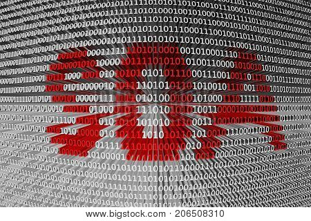 SOA is presented in the form of binary code 3d illustration