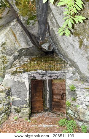 Typical Grotto At Cevio On Maggia Valley