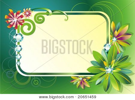 Carte avec un ornement fleur
