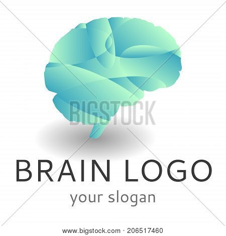 Vector brain modern logotype idea smart think