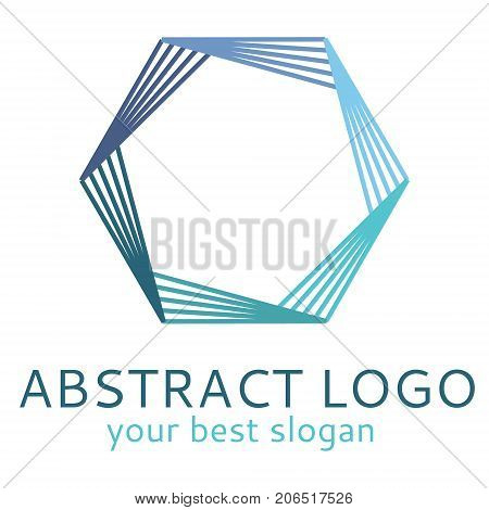 Modern minimal lines logo design hexagon geometry