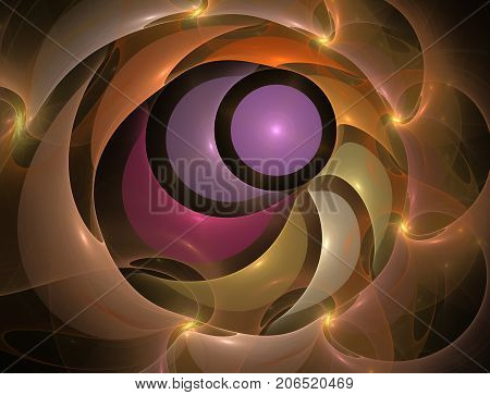 Elementary Particles series. Interplay of abstract fractal forms on the subject of nuclear physics.