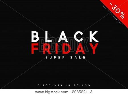 Black Friday sale, banner, poster advert. Card offert promotion design.