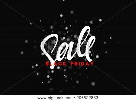 Black Friday sale, banner, poster advert. Card offert promotion design. Background lights bokeh