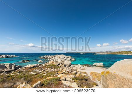 Rocky Coastline And Translucent Sea At Cavallo Island Near Corsica