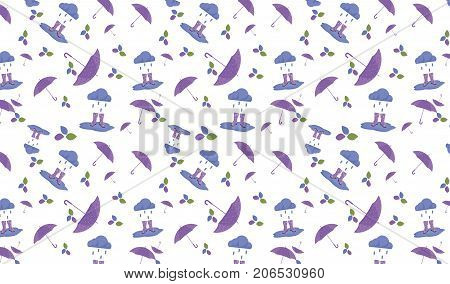Fall pattern with umbrella and rubber boots