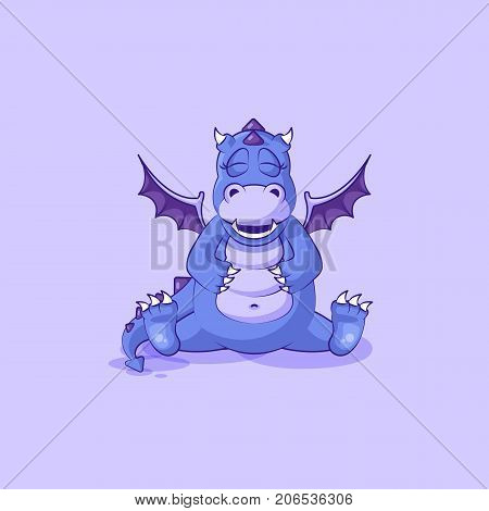 Vector Stock Illustration isolated Emoji character cartoon dragon dinosaur happy sticker emoticon