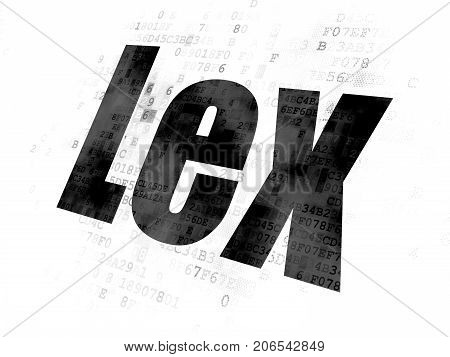 Law concept: Pixelated black text Lex on Digital background