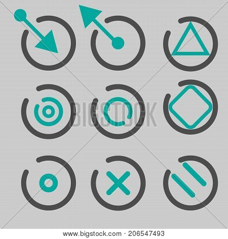 Quote, asterisk footnote icons. Hashtag social media and ampersand symbols. Programming logical operator AND sign. Speech bubble. Round buttons on transparent background. Vector