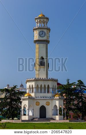 Chacha Tower on the city waterfront. Georgia. Batumi. Adjara