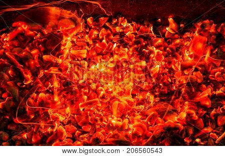 abstract background of burning coals . Photo of an abstract texture