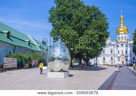 KIEV UKRAINE - JUNE 05 : The Pechersk Lavra monastery in Kiev Ukraine on June 05 2017 The Pechersk Lavra is unesco world heritage site since 1990