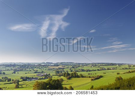 Green hill landscape in the east of Belgium (province Liege) near Aubel.