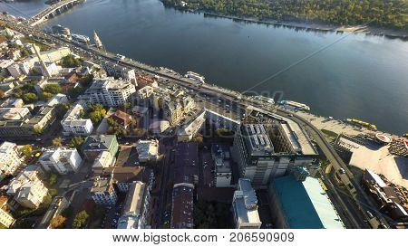 Podol, Kiev, Ukraine, aerial view