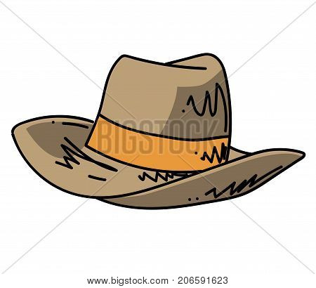 Hat cartoon hand drawn image. Original colorful artwork, comic childish style drawing.