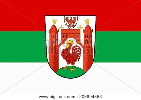 Flag of Frankfurt (Oder) is a town in Brandenburg Germany. Vector illustration