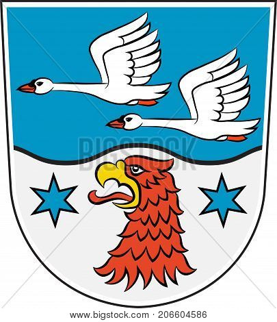 Coat of arms of Havelland is a district in Brandenburg Germany. Vector illustration from the 