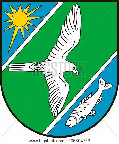 Coat of arms of Falkensee is a town in the Havelland district Brandenburg Germany. Vector illustration from the 