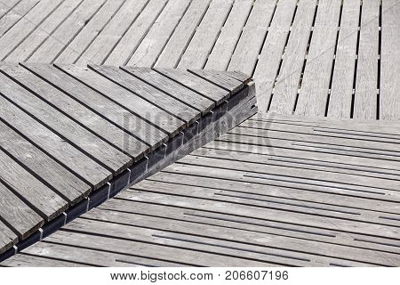 Gray Weathered Wood Deck Planks .walkway step .