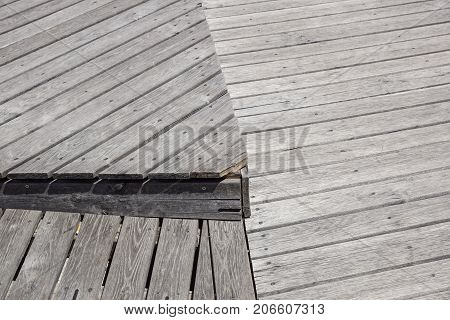 Gray Weathered Wood Deck Planks .walkway step .