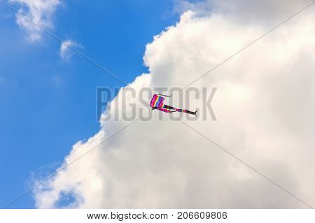 Bright Kites Floating In The Blue Sky, Kite Festival, Air