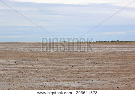 Windswept sand of Old Hunstanton Beach in Norfolk