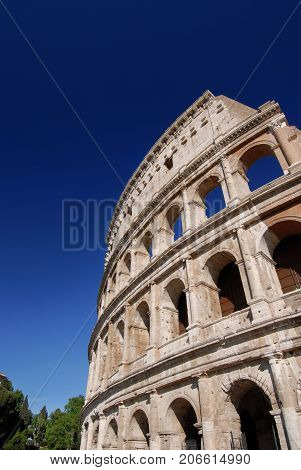 Coloseum monumental arcade in the center of Rome (with copy space)