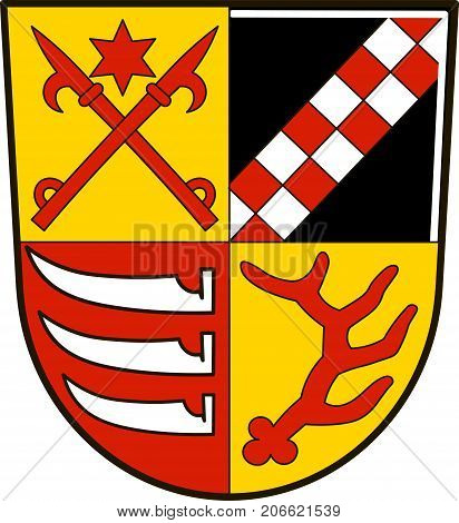 Coat of arms of Oder-Spree is a district in the eastern part of Brandenburg Germany. Vector illustration from the 