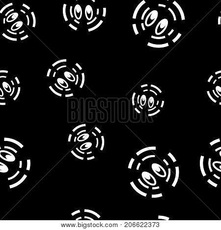 White face with two eyes on the black background