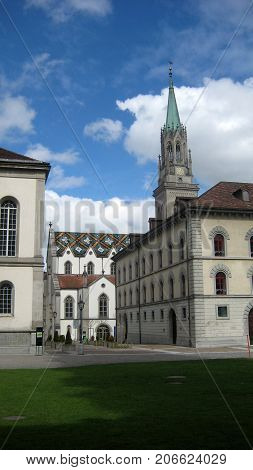 Landscape in Cathedral in Sant Gallen in Switzerland