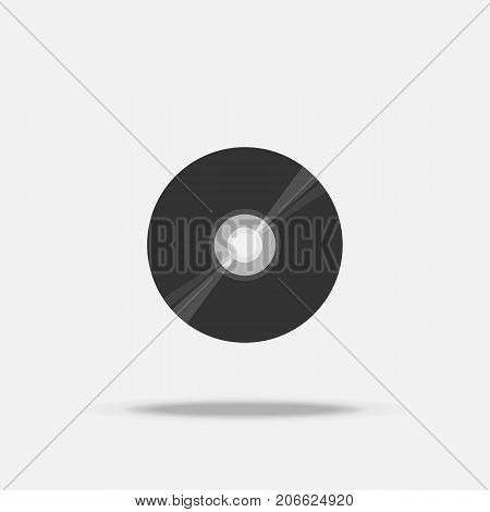 Compact disc CD flat icon with shadow