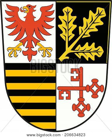 Coat of arms of Potsdam-Mittelmark is a district in the western part of Brandenburg Germany. Vector illustration