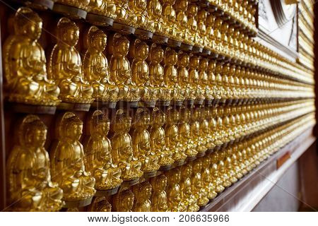 Buddha Statue Chinese Temple Or Wat Borom Raja Kanjanapisek