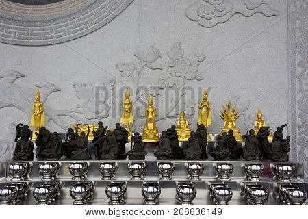 Buddha Statue Chinese Temple Or Wat Borom Raja Kanjanapisek