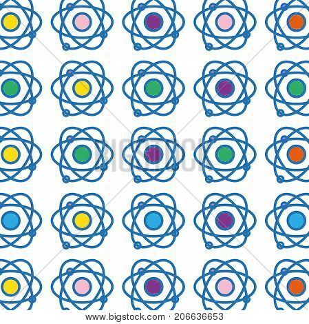 physics orbit atom chemistry education background vector illustration