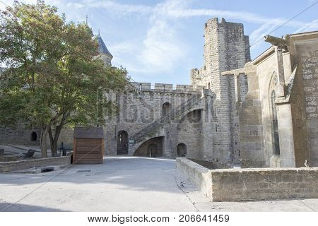 The Pretty Village Of Carcassonne In France