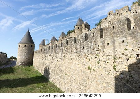 The Pretty Village Of Carcassonne In France
