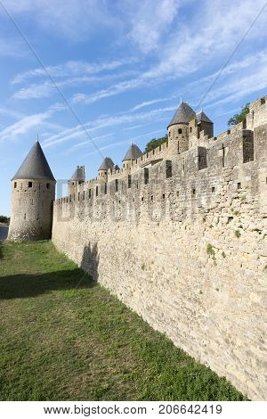 The Pretty Village Of Carcassonne In France