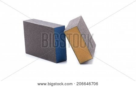 two medium grain and fine grain sandpaper