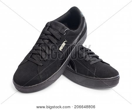 Pomos Cyprus - September 04 2017: Puma shoe. Puma a major German multinational company. Isolated on white. Product shots with clipping path
